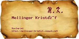 Mellinger Kristóf névjegykártya